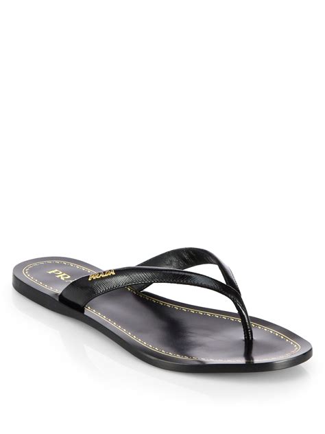 prada patent logo thong sandal|Black Patent leather thong sandals .